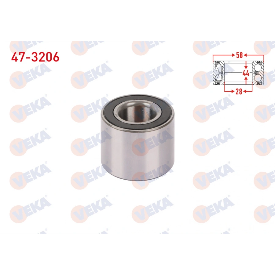 ARKA TEKERLEK RULMANI SOL-SAG 28X58X44 OPEL CORSA D 1.3 CDTI 2006-2014/AGILA B 1.2-1.3 CDTI 2007-/ SUZUKI SPLASH 1.0i-1.2i 2008-/SWIFT III 1.3i - 1.5i 2005-2010