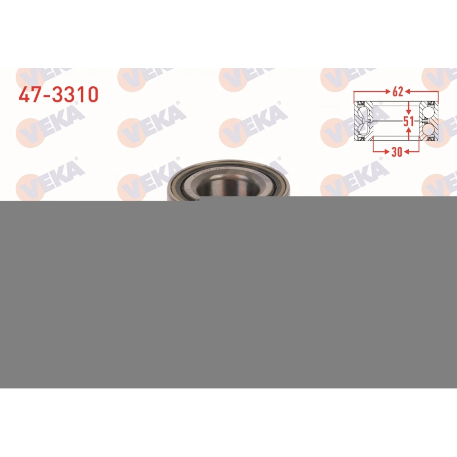 ARKA TEKERLEK RULMANI SOL-SAG 30X62X51 PARTNER TEPEE 1.6 HDI 2008-/ BERLINGO 1.6 HDI 2008-/ C4 1.6 HDI-1.6 THP-1.6 VTI 2009-/ 308 1.6 16v-1.6 HDI 2007-2013/ 3008 1.6 HDI 2009-/ 5008 1.6 HDI 2009-