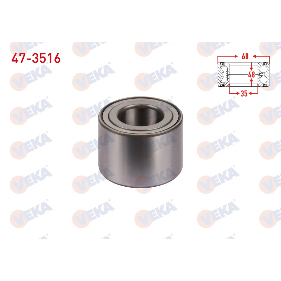 ARKA TEKERLEK RULMANI SOL-SAG 35X68X48 RENAULT TRAFIC II 1.9 DCI - 2.5 DCI 2001-2014 / OPEL VIVARO 1.9 DI - 2.5 DTI 2002-2014