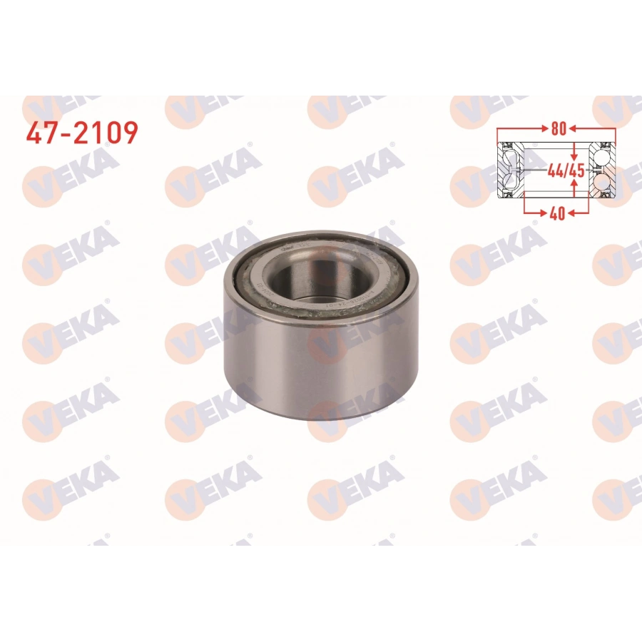 ARKA TEKERLEK RULMANI SOL-SAG 40X80X45/44 HYUNDAI STAREX 2.5 TD 1997-2003