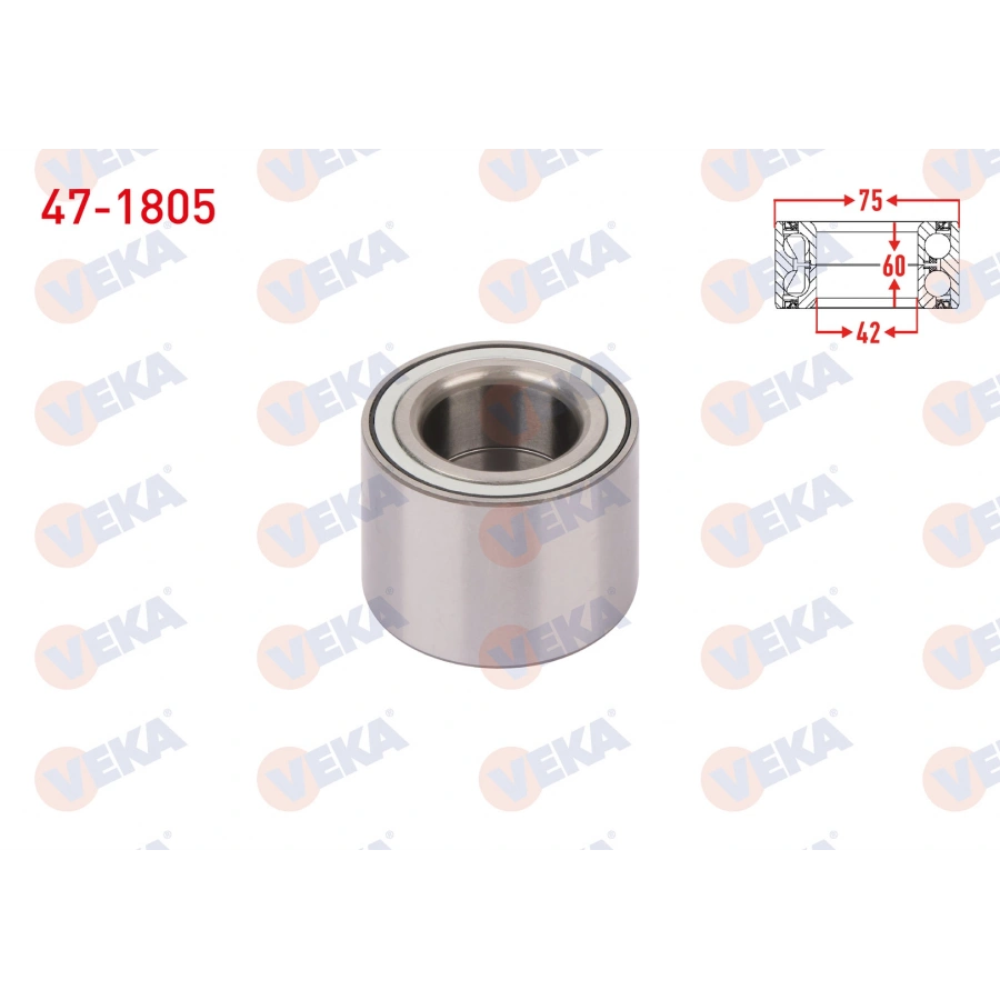 ARKA TEKERLEK RULMANI SOL-SAG 42X75X60 1994-FIAT DUCATO 2.5 TDI - 2.8 TDI 2002- / BOXER I 2.5 TDI - 2.8 HDI 1994-2002 / JUMPER I 2.5 TDI - 2.8 HDI 1994-2002