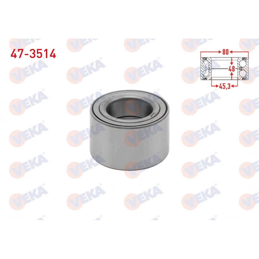 ARKA TEKERLEK RULMANI SOL-SAG 45.3X80X48 RENAULT MASTER II 2.2 DCI - 2.5 DCI - 2.8 DTI 1998-2010 / OPEL MOVANO A 1.9 DTI - 2.5 D - 2.8 DTI - 2.5 DTI 2001-2010 / NISSAN INTERSTAR 2.2 DCI 2002-