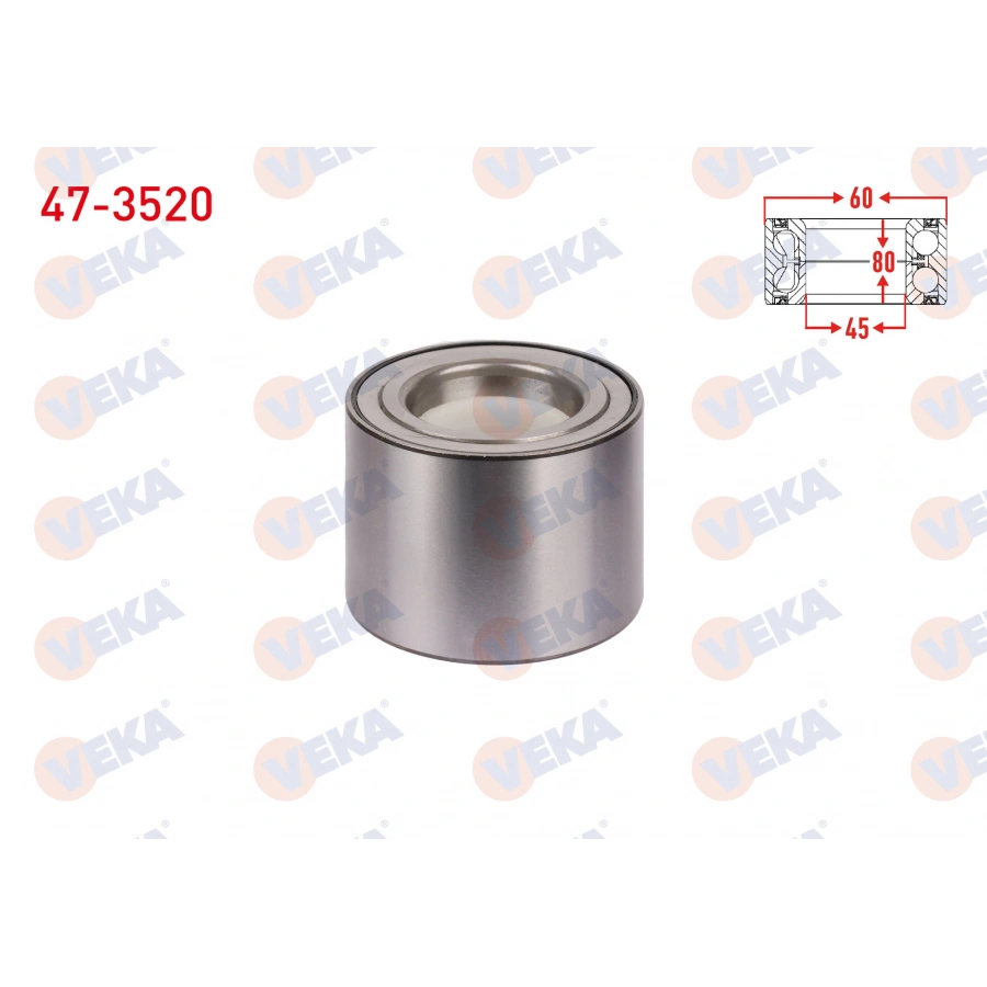 ARKA TEKERLEK RULMANI SOL-SAG 45X80X60 RENAULT MASTER III 2.3 DCI 2010- / OPEL MOVANO B 2.3 CDTI 2010-