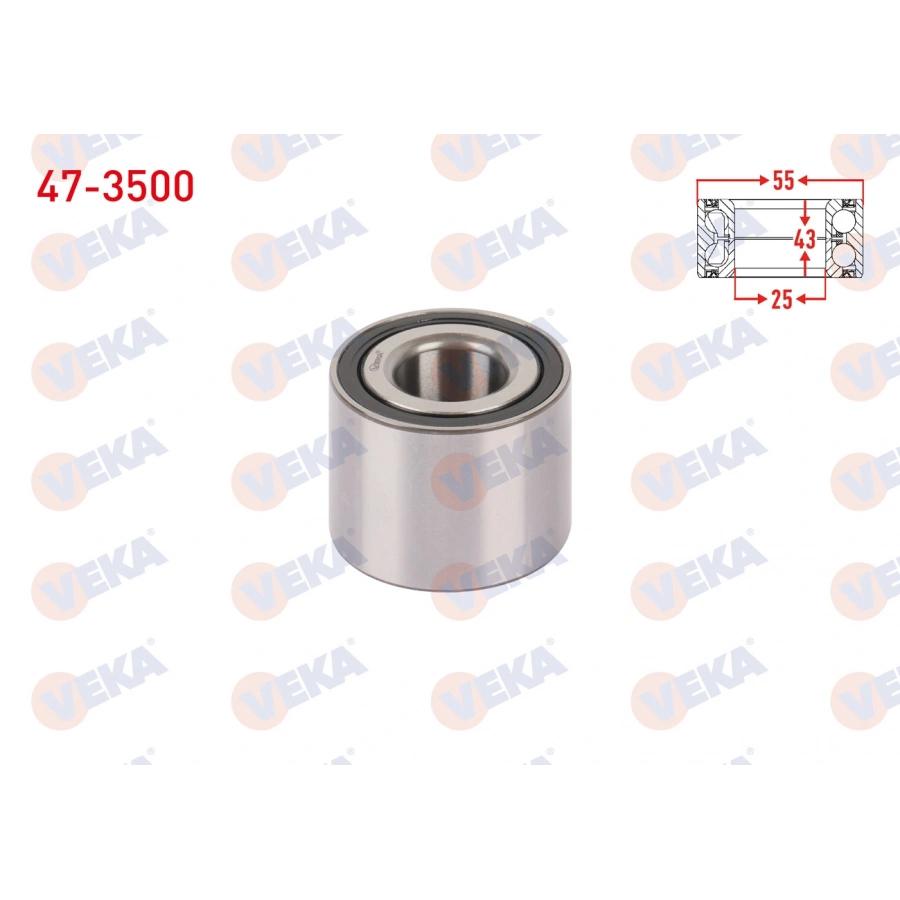 ARKA TEKERLEK RULMANI SOL-SAG 55x43x25 RENAULT KANGOO 1.5 DCI - 1.9D 1998-2008 / LAGUNA I 1.6i - 1.8i - 2.0i - 1.9 DCI 1993-2001