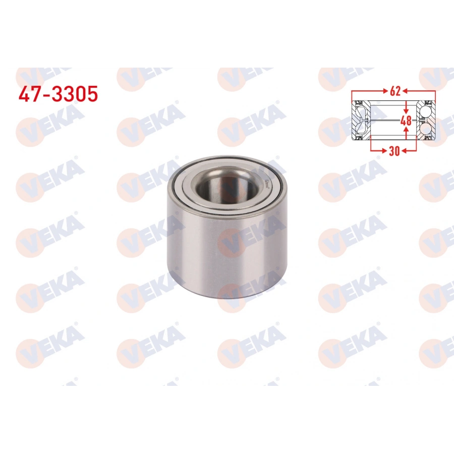 ARKA TEKERLEK RULMANI SOL-SAG KAMPANALI FREN 30X62X48 CLIO III 05-12/CLIO IV 13-/TALISMAN 15-22/CAPTUR 13-/207 06-12/208 12-/307 04-07/C3 II 09-16/C4 04-09/DS3 09-13/DOKKER 12-/LOGAN 04-12/SANDERO 13-