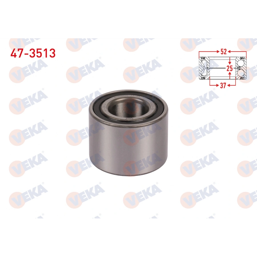 ARKA TEKERLEK RULMANI SOL-SAG RADUZLU 25X52X37 RENAULT R9 1.4 1985-2000/CLIO II 1.5 DCI - 1.4 1998-2005/MEGANE I 1.6i 16v 1996-2003/PEUGEOT 206 1.4 HDI 1998-2006/NISSAN NOTE 1.5 DCI 2006-2013
