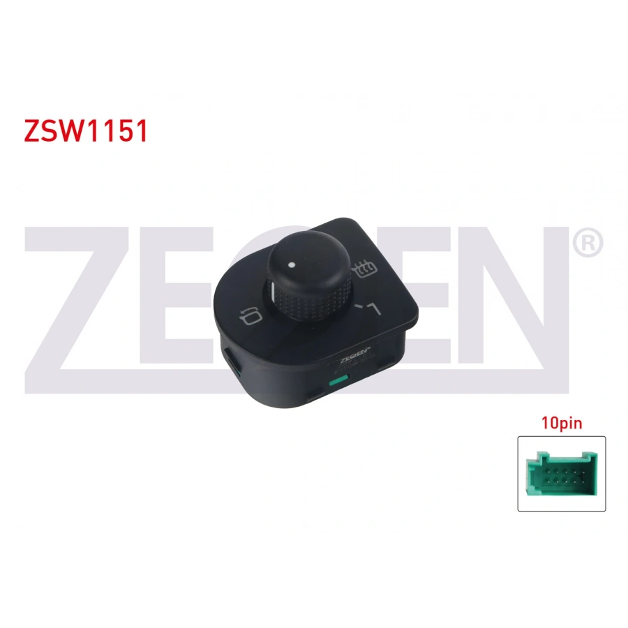 AYNA AYAR DUGMESI REZISTANSLI KATLANIR AYNA 10 PIN VOLKSWAGEN GOLF IV - PASSAT - TRANSPORTER - BORA 1997-2005
