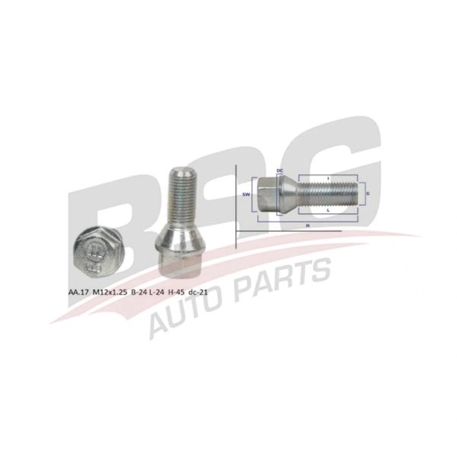 BIJON SAPLAMASI ÇELIK JANT BIJON UNIVERSAL-(AA.17 M12X1.25 B-24 L-24 H-45 DC-21) UNIVERSAL UNIVERSAL UNIVERSAL