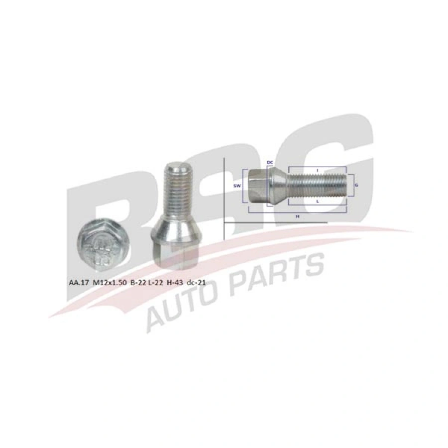 BIJON SAPLAMASI ÇELIK JANT BIJON UNIVERSAL-(AA.17 M12X1.50 B-22 L-22 H-43 DC-21) UNIVERSAL UNIVERSAL UNIVERSAL
