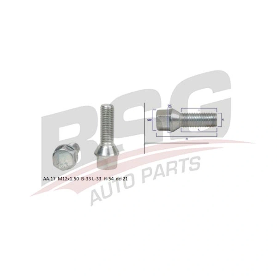 BIJON SAPLAMASI ÇELIK JANT BIJON UNIVERSAL-(AA.17 M12X1.50 B-33 L-33 H-54 DC-21) UNIVERSAL UNIVERSAL UNIVERSAL