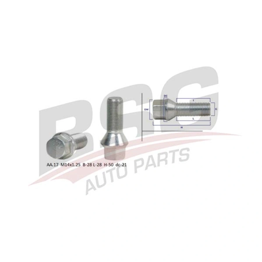 BIJON SAPLAMASI ÇELIK JANT BIJON UNIVERSAL-(AA.17 M14X1.25 B-28 L-28 H-50 DC-21) UNIVERSAL UNIVERSAL UNIVERSAL