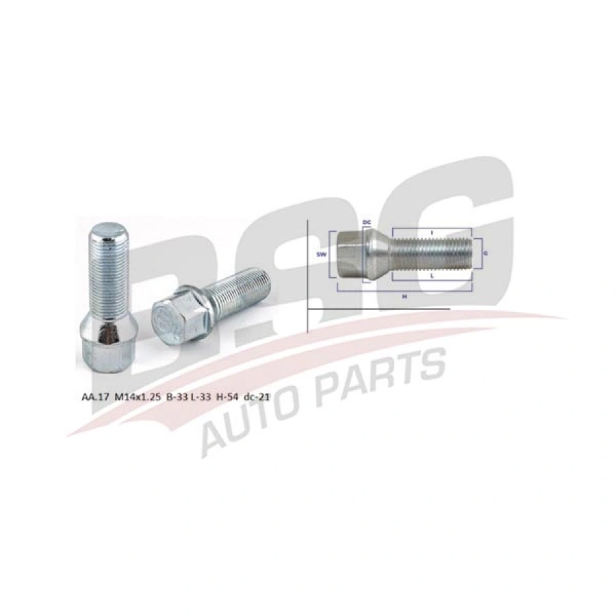 BIJON SAPLAMASI ÇELIK JANT BIJON UNIVERSAL-(AA.17 M14X1.25 B-33 L-33 H-54 DC-21) UNIVERSAL UNIVERSAL UNIVERSAL