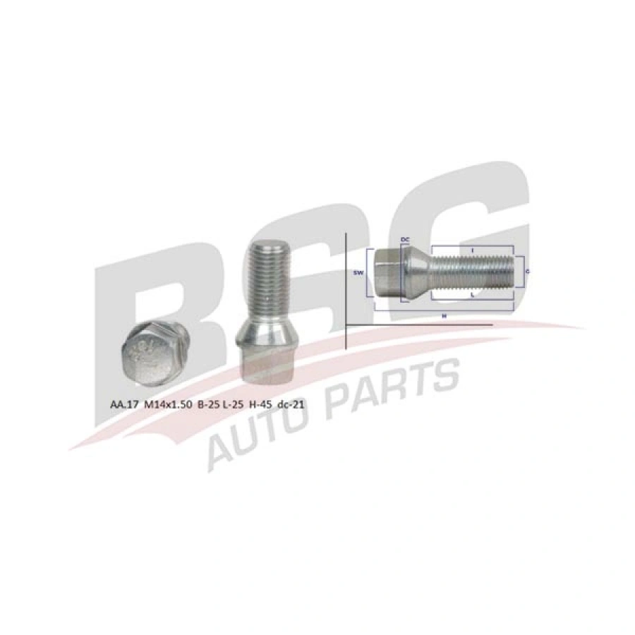 BIJON SAPLAMASI ÇELIK JANT BIJON UNIVERSAL-(AA.17 M14X1.50 B-25 L-25 H-45 DC-21) UNIVERSAL UNIVERSAL UNIVERSAL