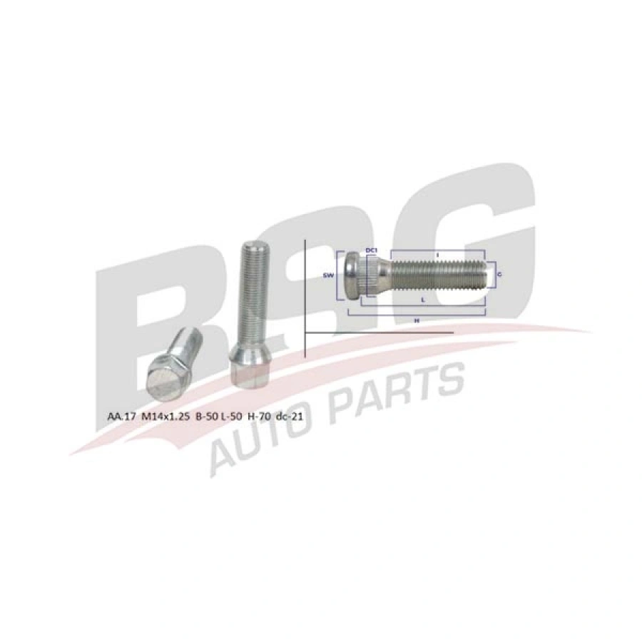 BIJON SAPLAMASI ÇELIK JANT BIJON UZUN UNIVERSAL-(AA.17 M14X1.25 B-50 L-50 H-70 DC-21) UNIVERSAL UNIVERSAL UNIVERSAL