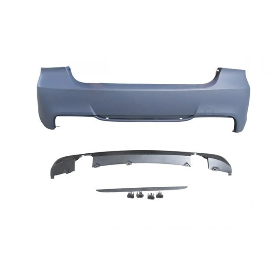 BMW 3 SERI- E90- 05/11; ARKA TAMPON ASTARLI(SEN. YUVALI/KARLIKLI/ÇİFT EGZOS/ ÇEK.KAPAKLI)M-TECH/335İ