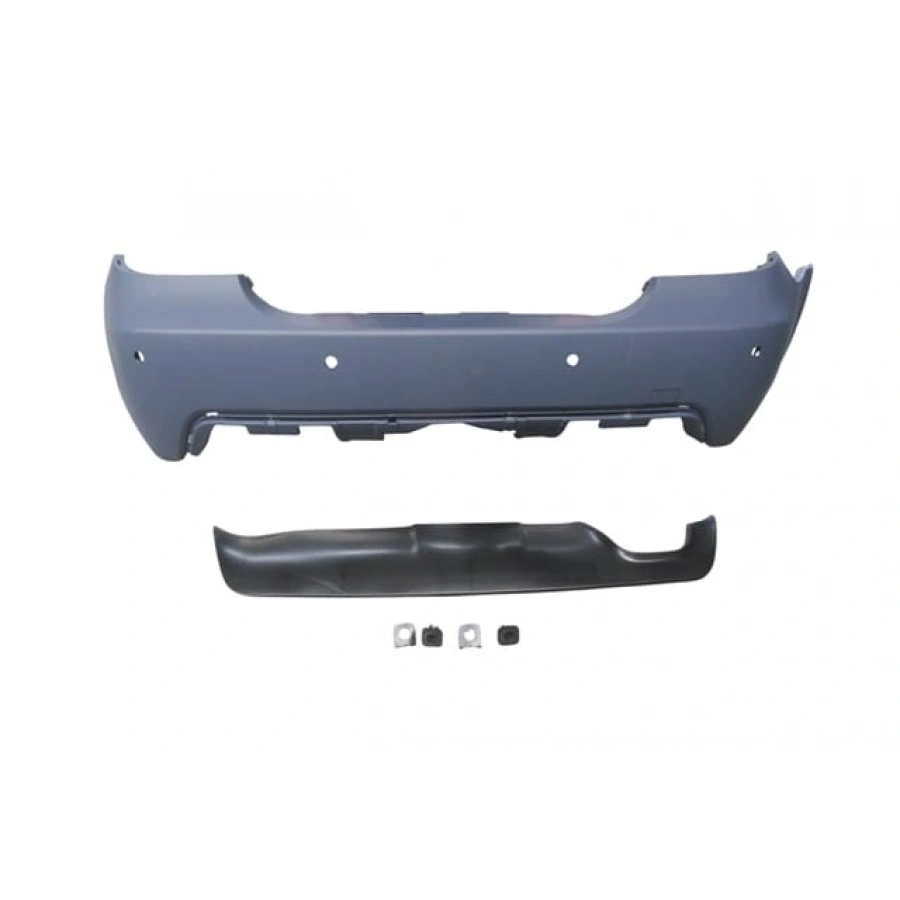 BMW 5 SERI- E60- 04/07; ARKA TAMPON (KARLIKLI/ASTARLI/ÇEKİ DEMİR KAPAKLI/SENSÖR DELİKLİ 24MM)M-TECH