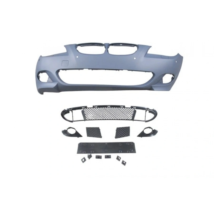 BMW 5 SERI- E60- 04/07; ÖN TAMPON (IZGARALI//PLAKA PLAST.)SEN.DELİKLİ 18MM/F.YIK.LI) (M-TECH) ASTARL