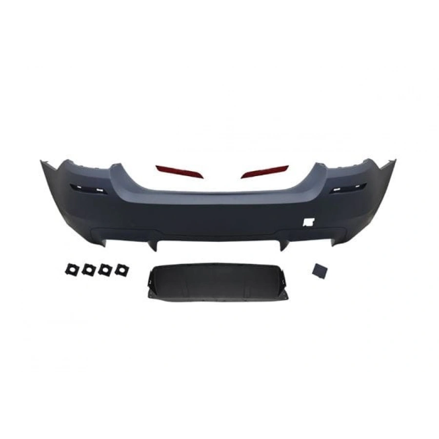 BMW 5 SERI- F10- 10/16; ARKA TAMPON KOMPLE ASTARLI (ÇİFT EGZ.DELİKLİ/KARLIKLI/REFLEKTÖRLÜ) M5