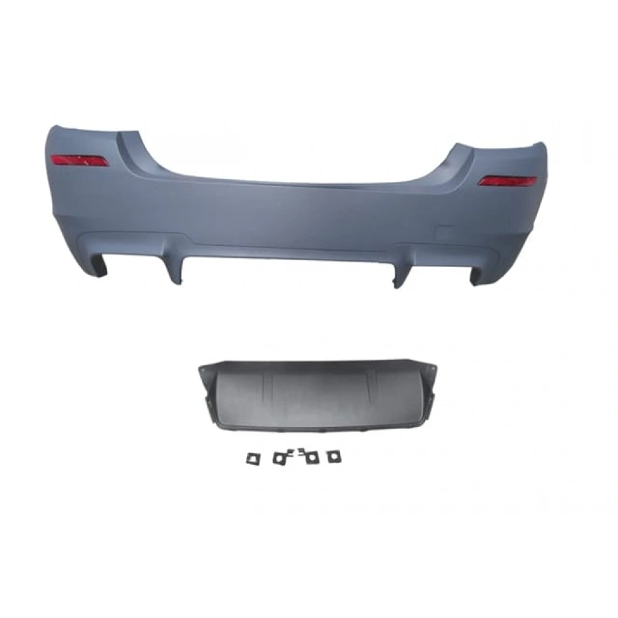 BMW 5 SERI- F10- 10/16; ARKA TAMPON KOMPLE ASTARLI (ÇİFT EGZ.DELİKLİ/KARLIKLI/REFLEKTÖRLÜ) M5 LCI