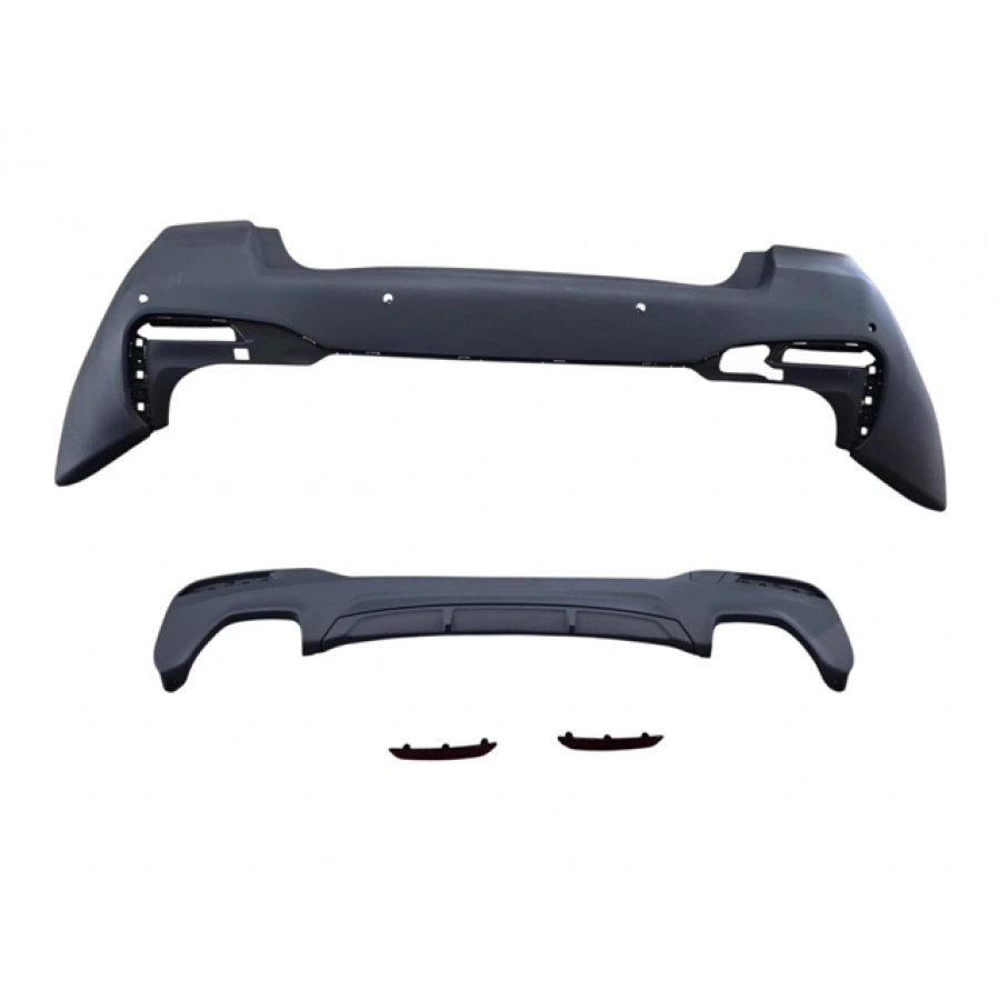 BMW 5 SERI- G30- 20/22; ARKA TAMPON (KARLIKLI/REFLEKTÖRLÜ/ÇEKİ KAPAKLI/SENSÖRLÜ) (M-TECH)