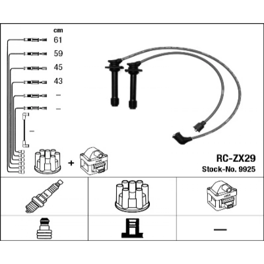 BUJİ KABLOSU MAZDA 626 93-97 FS (ÖZEL LPG SERİ/MAVİ SİLİKON/PERFORMANS TİP) (NGK9925)