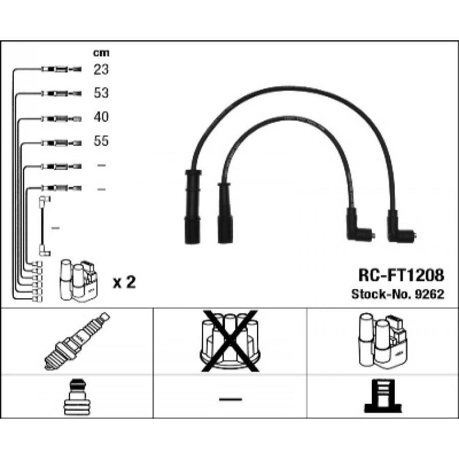 BUJI KABLOSU RC-FT1208 PALIO-DOBLO-PUNTO-PANDA-SIENA 1.2 8V 97-