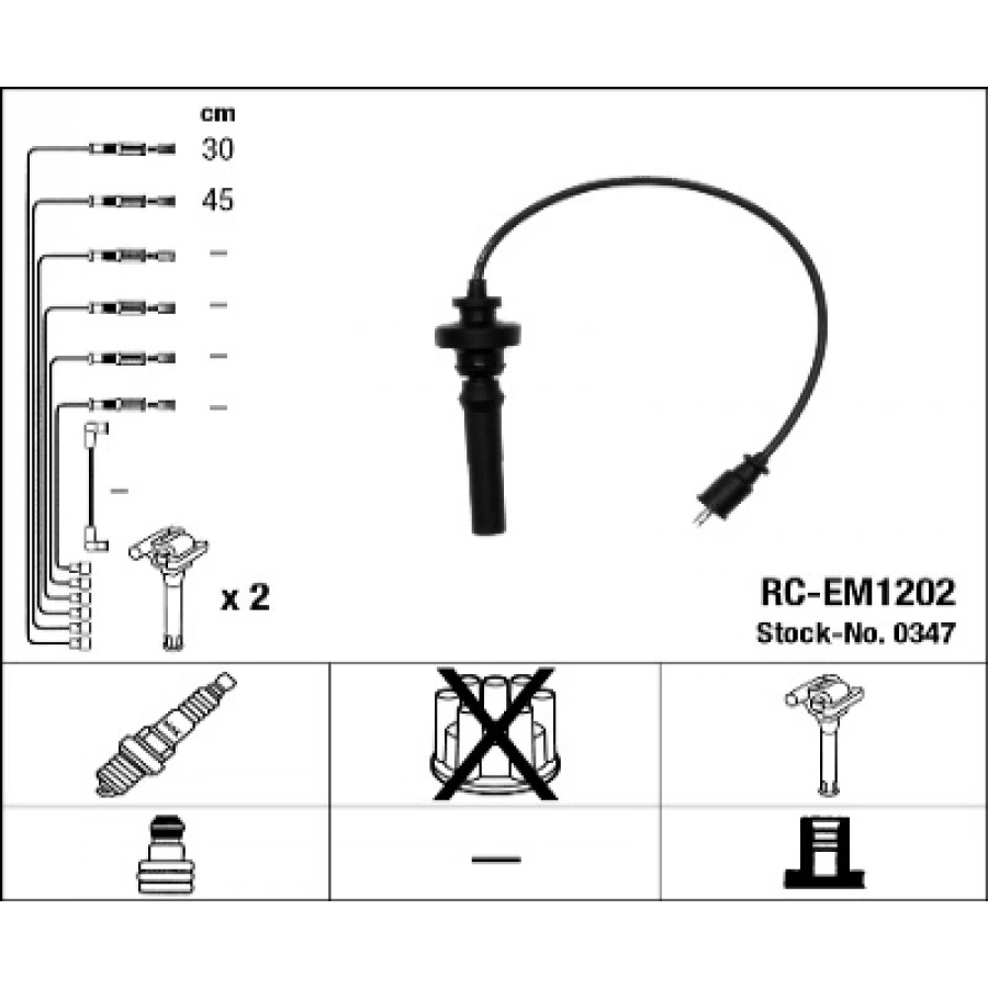 BUJI KABLOSU TAKIM RC-EM1202 LANCER (CS) 1.6 03-07