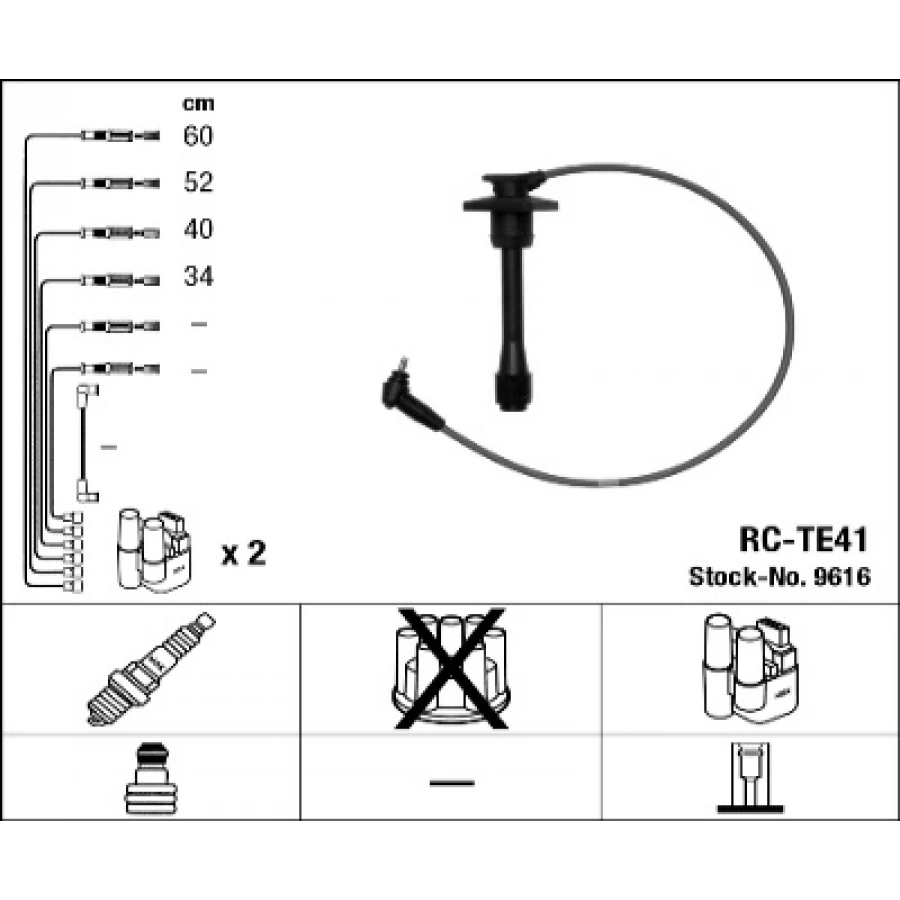 BUJI KABLOSU TAKIM RC-TE41 COROLLA (E10, E11) 1.6 93-99