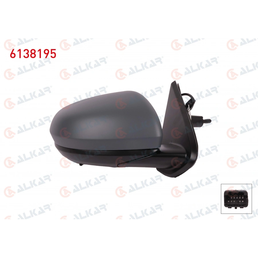 DIS DIKIZ AYNASI SAG MEKANIK ASTARLI SENSORLU 2 PIN DACIA DUSTER 2017- (A1)