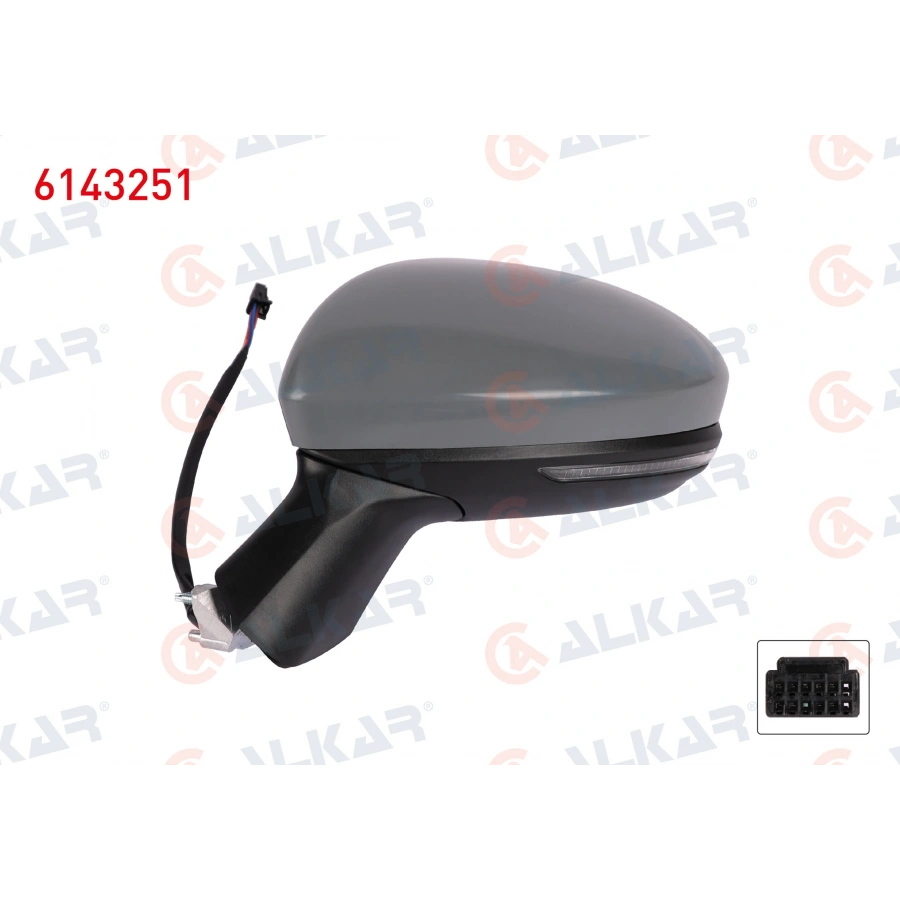 DIS DIKIZ AYNASI SOL ELEKTRIKLI ASFERIK ISITMALI ASTARLI OTOMATIK KATLANIR SINYALLI 9 PIN RENAULT CLIO V 2019- (A1)