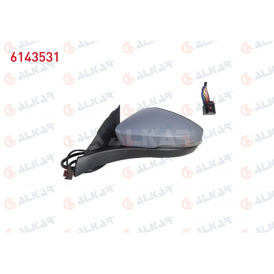 DIS DIKIZ AYNASI SAG ELEKTRIKLI ISITMALI ASTARLI OTOMATIK KATLANIR SINYALLI ALT AYDINLATMALI HAFIZALI 13 PIN VOLKSWAGEN T-ROC (A11) 2017-