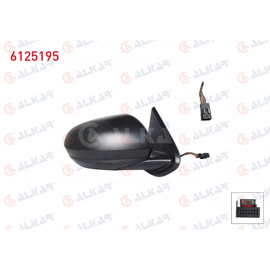 DIS DIKIZ AYNASI SOL ELEKTRIKLI ISITMALI 5 PIN DACIA DUSTER 2017- (A1)