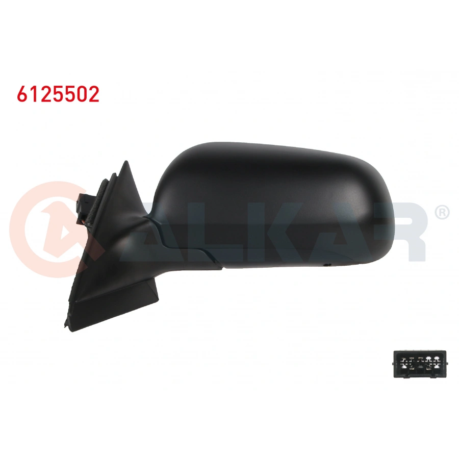 DIS DIKIZ AYNASI SOL ELEKTRIKLI ISITMALI ASTARLI MAVI CAMLI BUYUK TIP 5 PIN AUDI A4 (8D2,B5) 1994-2001