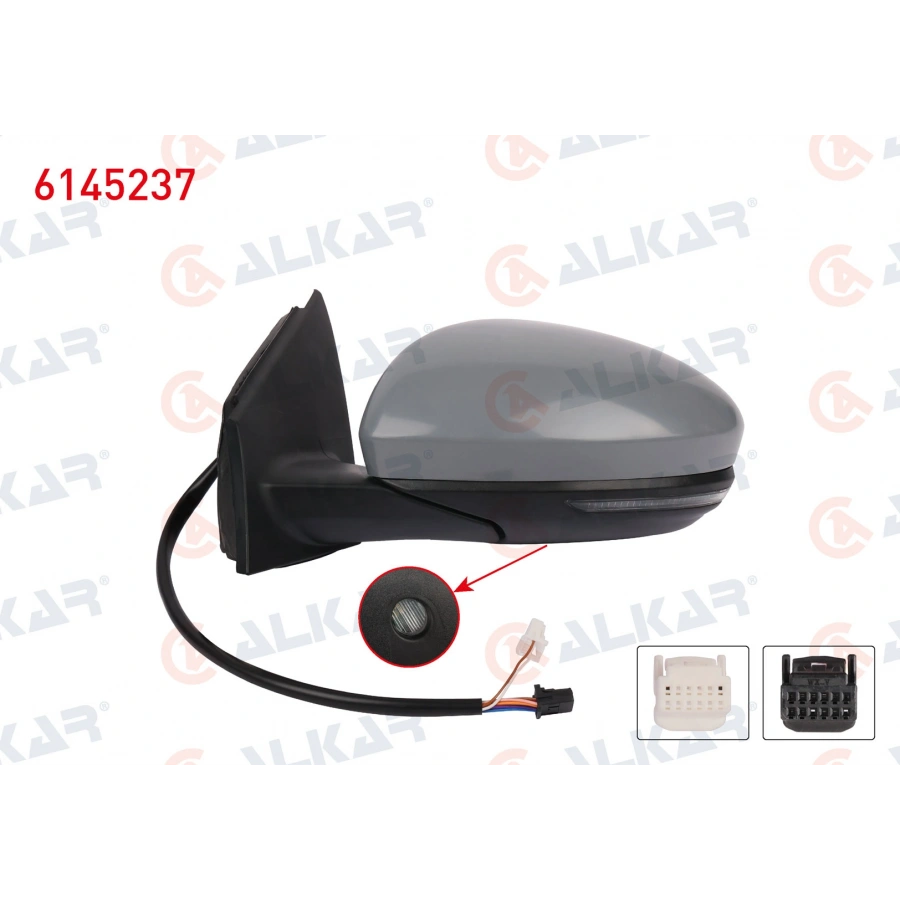 DIS DIKIZ AYNASI SOL ELEKTRIKLI ISITMALI ASTARLI OTOMATIK KATLANIR SINYALLI 11 PIN ALT AYDINLATMA RENAULT MEGANE IV 2015- (A1)