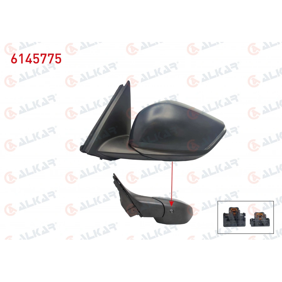 DIS DIKIZ AYNASI SOL ELEKTRIKLI ISITMALI ASTARLI OTOMATIK KATLANIR SINYALLI ALT AYDINLATMALI KOR NOKTALI 12 PIN CITROEN C4 III 2020- (A1)