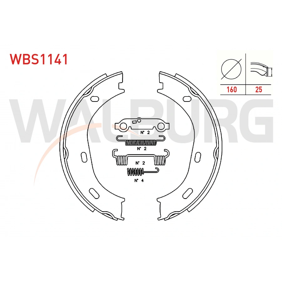 EL FREN BALATA ARKA AKSESUARLI 160X25mm MERCEDES (W123) 1977-1985/ S SERISI (W116) 1972-1980 / S SERISI (W126) 1981-1991 / S SERISI (W220) 1998-2005