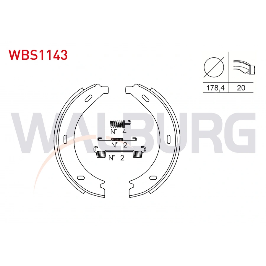 EL FREN BALATA ARKA AKSESUARLI 178,4X20 MERCEDES VITO (638) 108 CDI - 110 CDI - 112 CDI 1997-2003