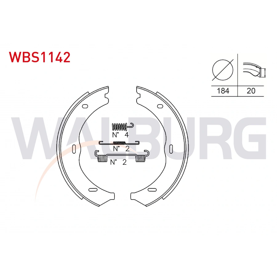 EL FREN BALATA ARKA AKSESUARLI 184X20 MERCEDES VITO (W639) 109-110-111-113-115-116 CDI 2003-2014 / VITO (W447) 109-111-114-116-119 CDI 2014- / VIANO (W639) 2.0-2.2 CDI 2003-2014