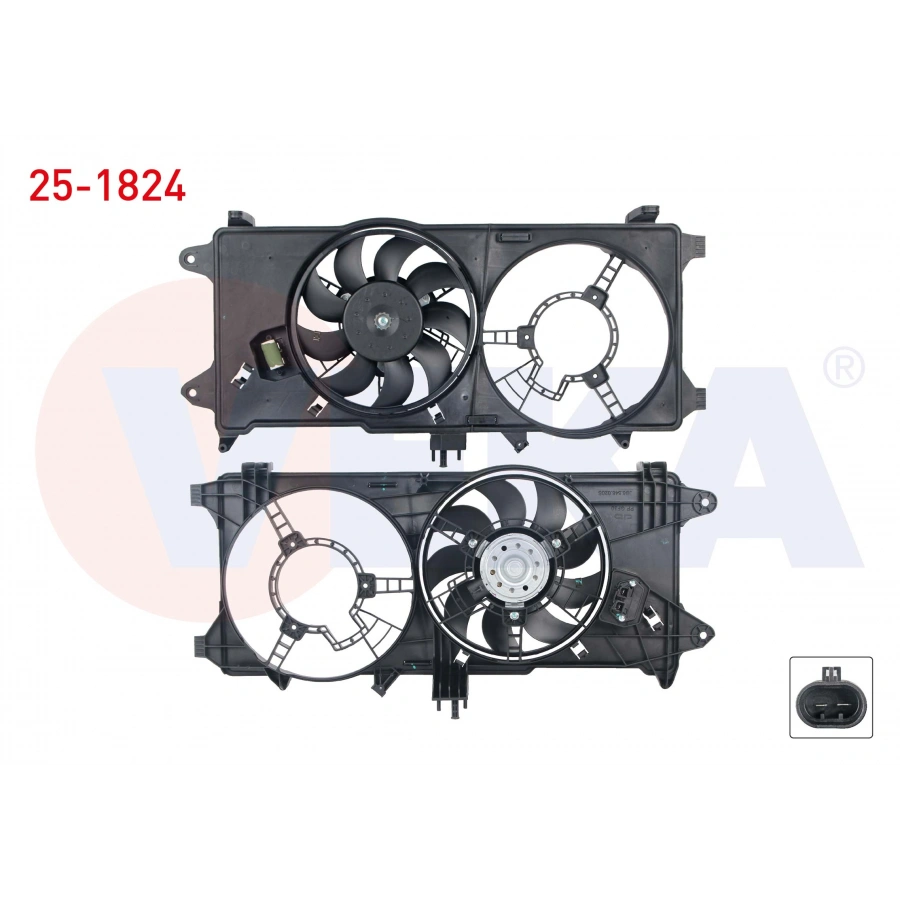 FAN MOTORU CIFTLI DAVLUMBAZ TEKLI FAN FIAT DOBLO (119,123) 1.3 MJT KLIMASIZ 2005-2010
