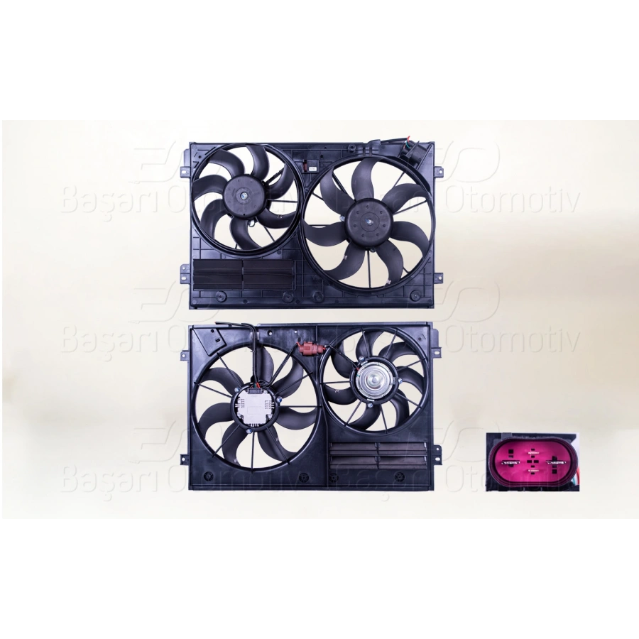 FAN MOTORU DAVLI (360 MM+295 MM-4 FIS-220W+150W) VW GOLF5 JETTA PASSAT LEON 05 >
