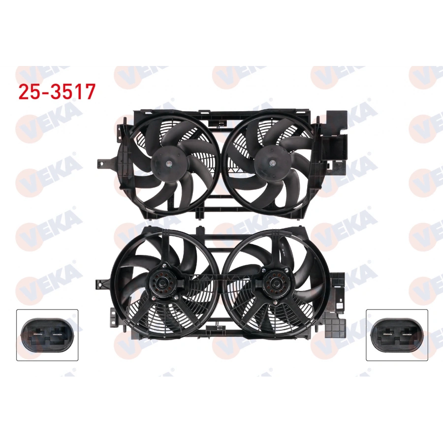 FAN MOTORU DAVLUMBAZLI CIFT FANLI RENAULT LAGUNA 1.6i 16V - 1.8i 16v - 1.9 DCI - 2.0i 16v - 2.2 DT - 3.0i 1993-2001