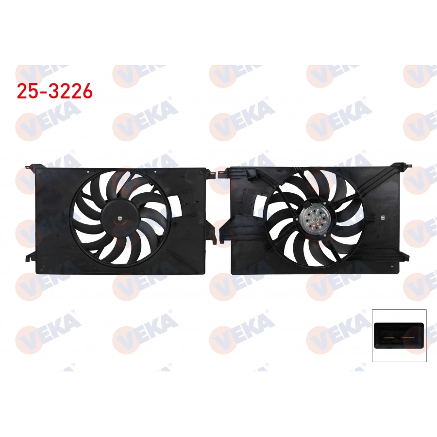 FAN MOTORU DAVLUMBAZLI TEKLI CAP 380 mm 2 FISLI OPEL VECTRA C 1.6 -1.8 -2.2 ACLI 2002-2008 / SAAB 9-3 2.0 T ACLI 2009-2015