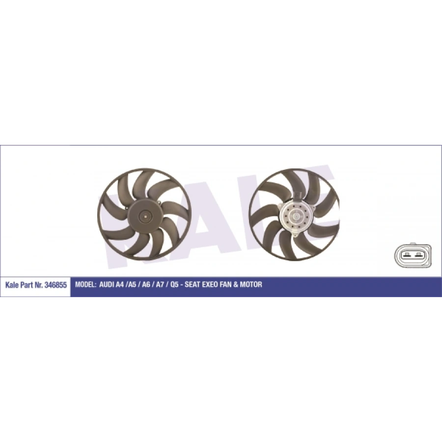 FAN MOTORU SAG 350 mm A4-A5-A6-Q5 CABA-CDHA-CABB-CDHB-CJEB-CAEB-CDNC-CAGA 1,8 TFSI-2,0 TDI 08-