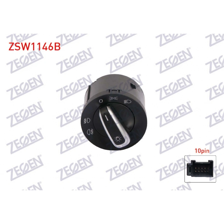 FAR ANAHTARI KROM 10 PIN OTOMATIK VOLKSWAGEN CADDY III - GOLF V - JETTA III - PASSAT - TOURAN 2003-2010