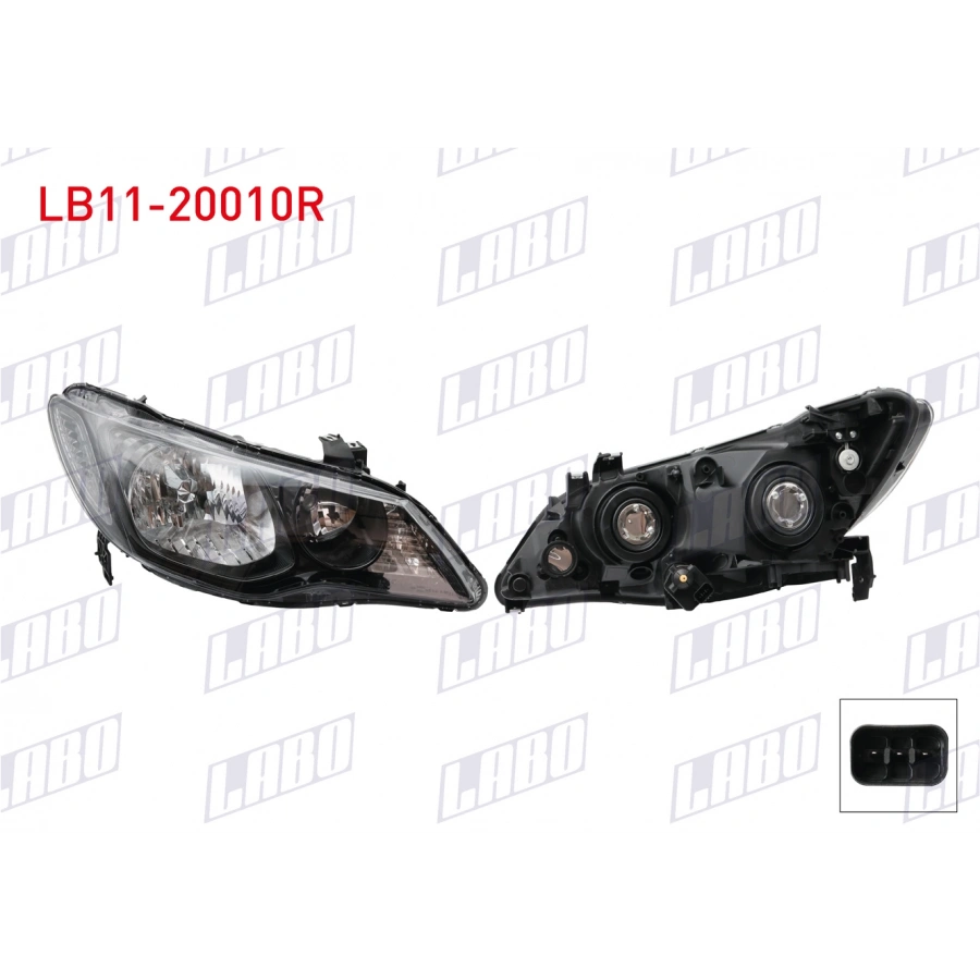 FAR SAG SIYAH HALOJEN MAKYAJLI HONDA CIVIC FD6 2009-2012 (A1)