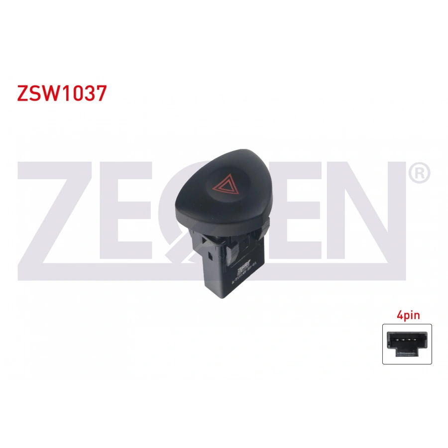 FLASOR ANAHTARI 4 PIN KIRMIZI ISIK RENAULT CLIO II - MASTER II - KANGOO 1998-2010/ TRAFIC II 2001-2014