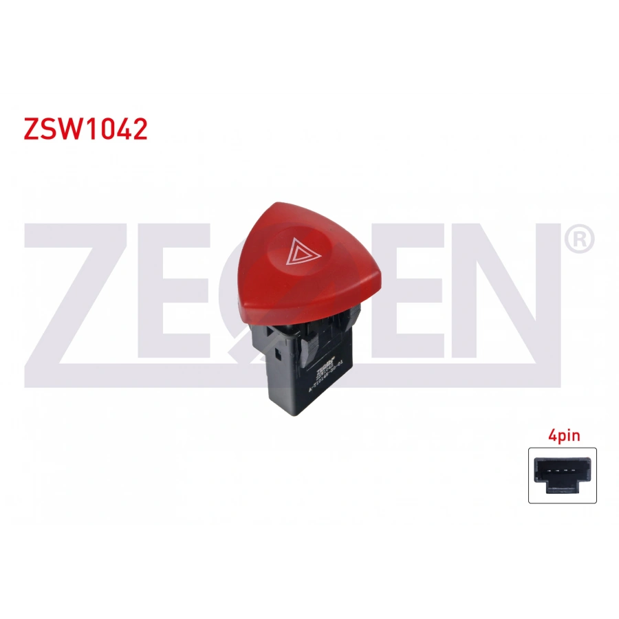 FLASOR ANAHTARI 4 PIN KIRMIZI ISIK RENAULT MASTER II 1998-2010/ TRAFIC II 2001-2014/ LAGUNA II 2001-2007