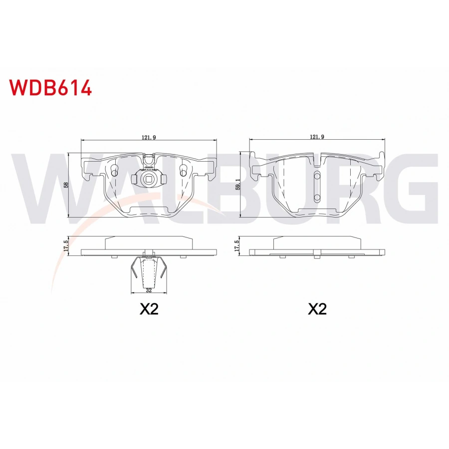 FREN BALATA ARKA BMW X5 (E70) 3.0 SI 2007-2012 / (E70) 3.0 D 2007-2012 / (E70) 4.8i 2007-2012 / (E70) 4.4i 2007-2012 / (E70) 3.5 XD 2007-2012