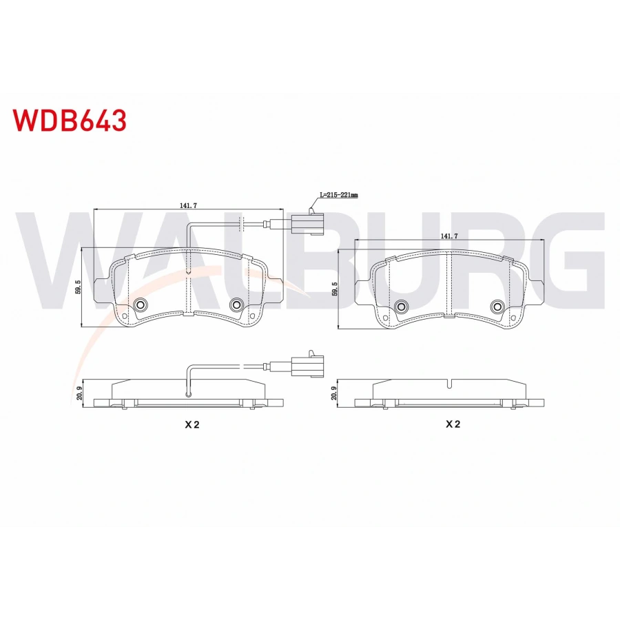 FREN BALATA ARKA CIFT FISLI FIAT DUCATO 2.0 MJT 2014- / FIAT DUCATO 2.3 MJT 2014-