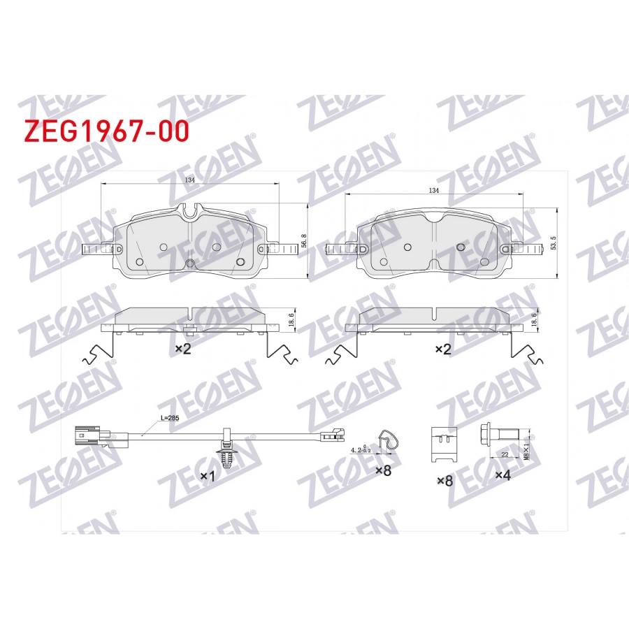 FREN BALATA ARKA FISLI FORD TRANSIT CUSTOM (V710) 2023- / VOLKSWAGEN TRANSPORTER T7 2025- / (V363) ELEKTRIKLI EL FRENI
